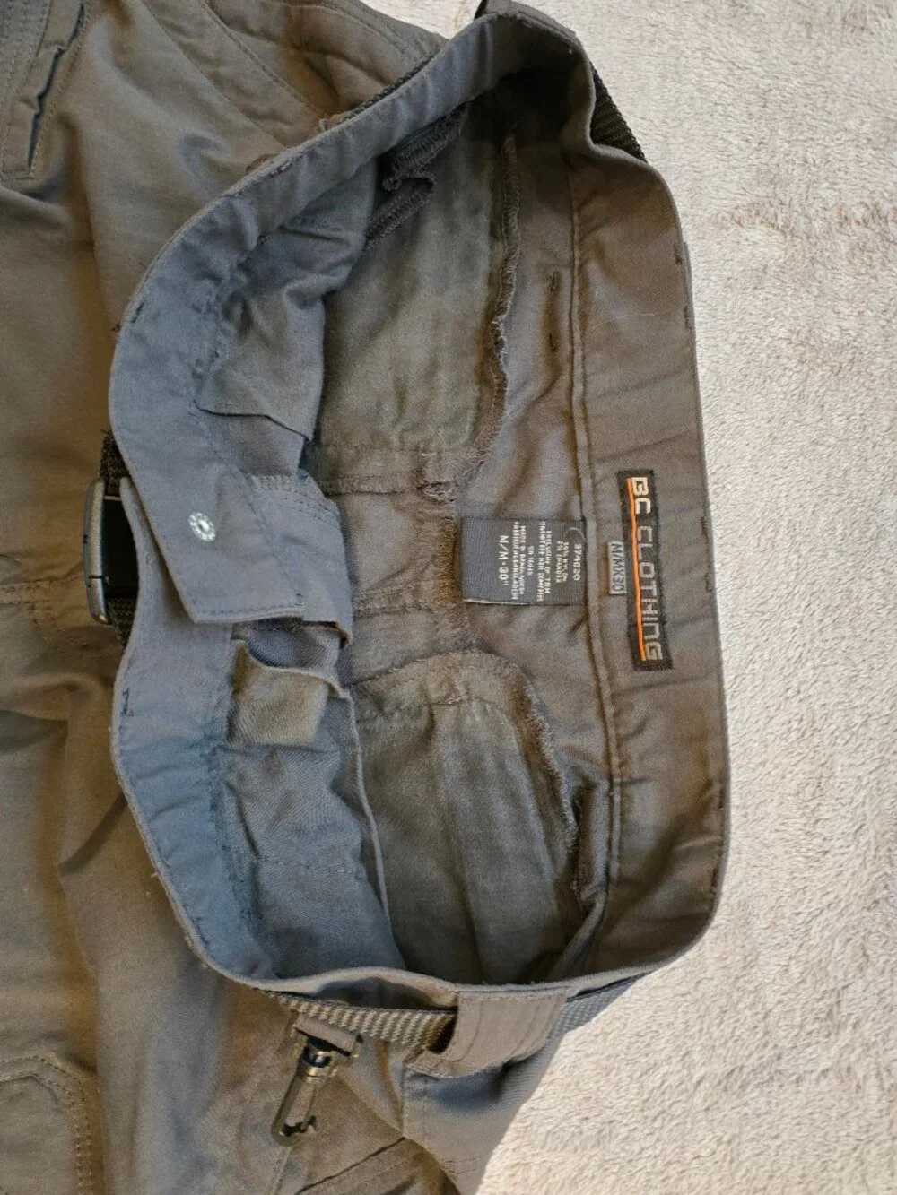 BC Clothing Men Convertible Stretch Cargo Pants with belt medium - Picture 4 of 5